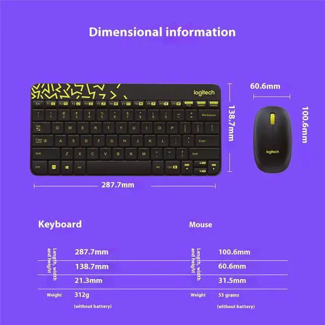 Alt view image 7 of 7 - Logitech MK240 Nano  Wireless Keyboard &  Mouse Sets, Office gaming,  Mini Keyboard,  Kit Plug and Play,Durable. Simple, for Windows® 10, 11 or later, ChromeOS, Linux 2.6 or higher, USB, WHITE
