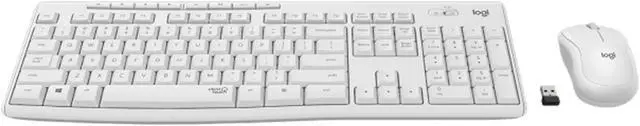 Alt view image 3 of 7 - Logitech MK295  SilentTouch Wireless Keyboard &  Mouse Sets,  Computer Height adjustable keyboard, splash-proof, full-size, Convenience and comfort, for ChromeOS, Windows(10/11/ or higher), USB, white