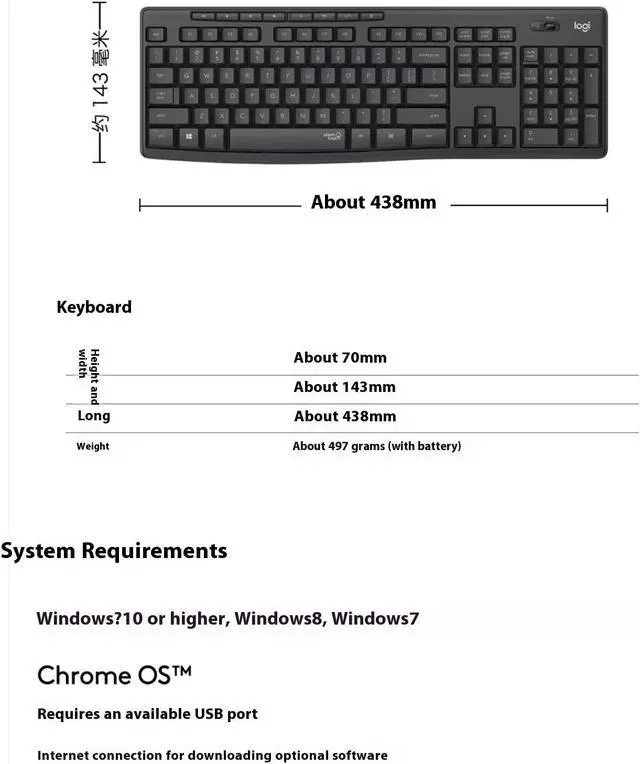 Alt view image 6 of 7 - Logitech MK295  SilentTouch Wireless Keyboard &  Mouse Sets,  Computer Height adjustable keyboard, splash-proof, full-size, Convenience and comfort, for ChromeOS, Windows(10/11/ or higher), USB, black