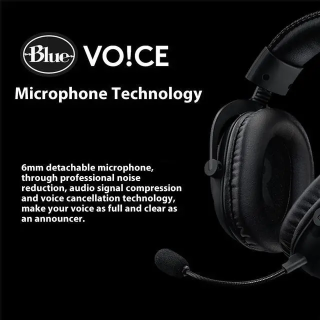 Alt view image 6 of 7 - Logitech GPROX Pro Player Gaming Wired Headset with Microphone,  7.1 surround sound, Blue VOICE broadcast filter, External USB sound card ,PRO-G 50mm audio drivers, for Windows® 7 or higher, black