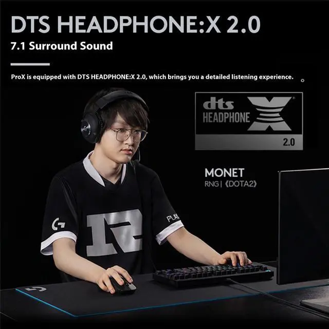 Alt view image 5 of 7 - Logitech GPROX Pro Player Gaming Wired Headset with Microphone,  7.1 surround sound, Blue VOICE broadcast filter, External USB sound card ,PRO-G 50mm audio drivers, for Windows® 7 or higher, black