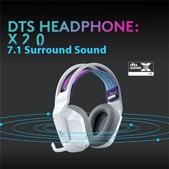 Alt view image 7 of 7 - Logitech G733 Lightweight Wireless Bluetooth Gaming Headset with Microphone, RGB Lighting, Wireless 20 meters,  USB 2.0, for Windows® 10/macOS 10.12/PlayStation® 4/game consoles,  type A, BLUE