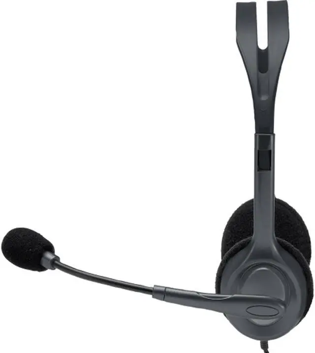 Alt view image 2 of 7 - Logitech H110 Wired Stereo Headset with Microphone, 3.5mm Plug, Adjustable Headband, voice monitoring, USB, for window macOS ChromeOS all major calling platforms,  Black