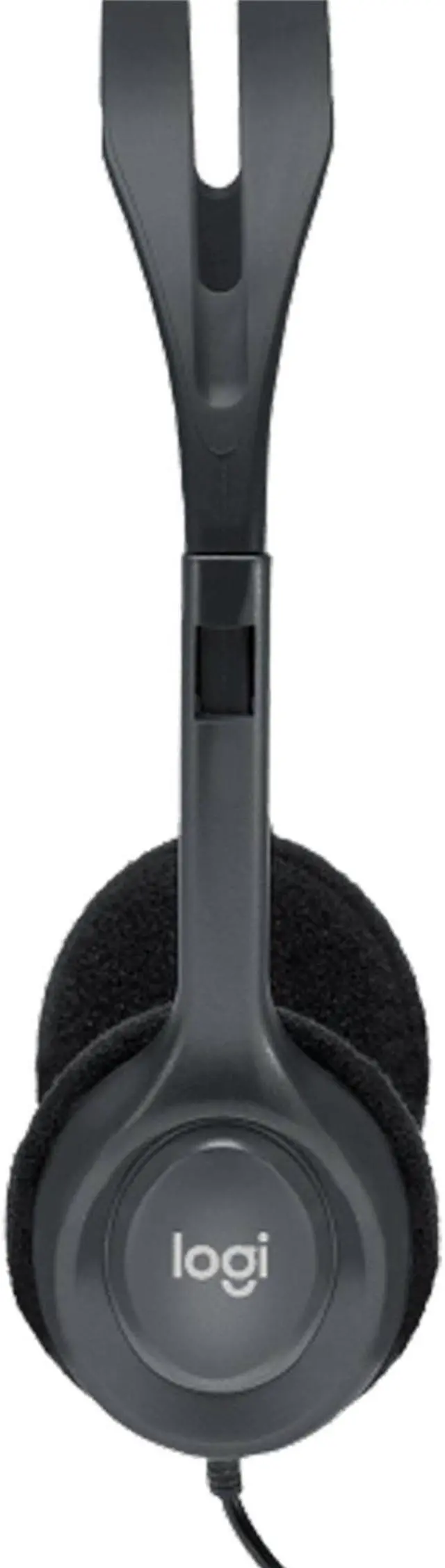 Alt view image 3 of 7 - Logitech H110 Wired Stereo Headset with Microphone, 3.5mm Plug, Adjustable Headband, voice monitoring, USB, for window macOS ChromeOS all major calling platforms,  Black