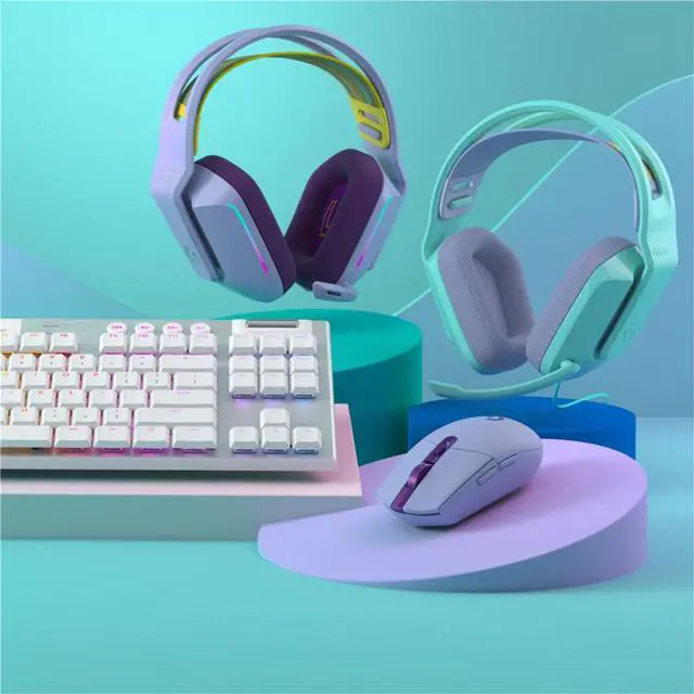Alt view image 5 of 7 - Logitech G733 Lightweight Wireless Bluetooth Gaming Headset with Microphone, RGB Lighting, Wireless 20 meters,  USB 2.0, for Windows® 10/macOS 10.12/PlayStation® 4/game consoles,  type A, PURPLE
