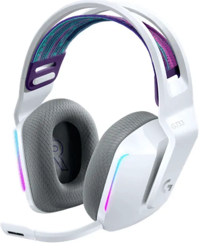 Main image of Logitech G733 Lightweight Wireless Bluetooth Gaming Headset with Microphone, RGB Lighting, Wireless 20 meters,  USB 2.0, for Windows® 10/macOS 10.12/PlayStation® 4/game consoles,  type A, WHITE