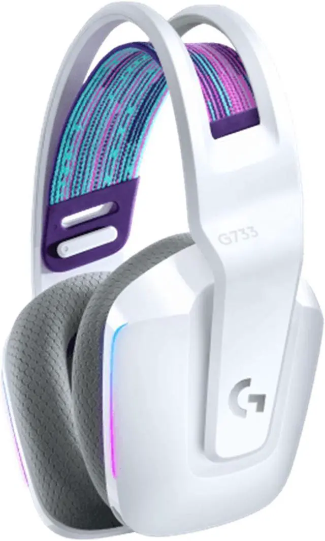Alt view image 3 of 7 - Logitech G733 Lightweight Wireless Bluetooth Gaming Headset with Microphone, RGB Lighting, Wireless 20 meters,  USB 2.0, for Windows® 10/macOS 10.12/PlayStation® 4/game consoles,  type A, WHITE