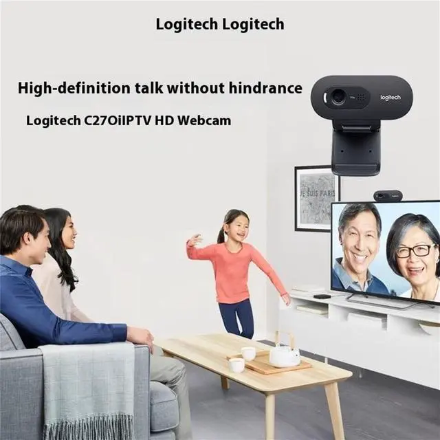 Alt view image 6 of 7 - Logitech C270i Wired HD Webcam, Widescreen Format, camera, Auto Light Correction, for laptops, LCDs or monitors, for Windows 8/macOS 10/USB-A port or later /mainstream calling platforms, Black
