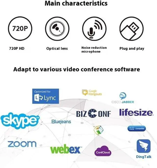 Alt view image 5 of 7 - Logitech C270i Wired HD Webcam, Widescreen Format, camera, Auto Light Correction, for laptops, LCDs or monitors, for Windows 8/macOS 10/USB-A port or later /mainstream calling platforms, Black