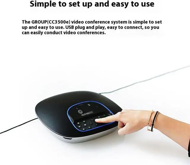 Alt view image 4 of 7 - Logitech CC3500E Medium to Large Video Conferencing System Webcam, Large Meeting Room Equipment, Video Conferencing, 1080p 30fps, camera, tilt and zoom, remotely or via console control,  Black