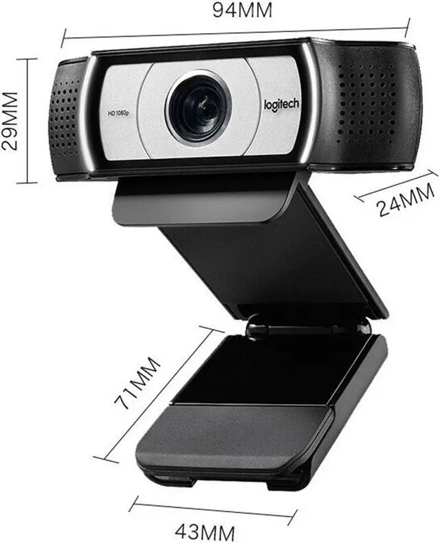 Alt view image 3 of 7 - Logitech C930c Wired HD Commercial Webcam, 1080P/30fps, Anchor, Auto Light Correction, H.264 Support, Removable privacy lens cap, for laptops, LCDs or monitors, FOR Windows/macOS/ChromeOS,  Black