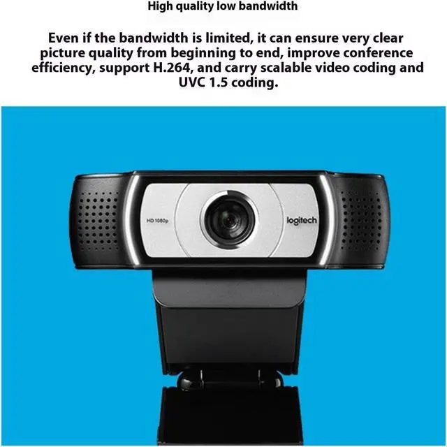 Alt view image 7 of 7 - Logitech C930c Wired HD Commercial Webcam, 1080P/30fps, Anchor, Auto Light Correction, H.264 Support, Removable privacy lens cap, for laptops, LCDs or monitors, FOR Windows/macOS/ChromeOS,  Black