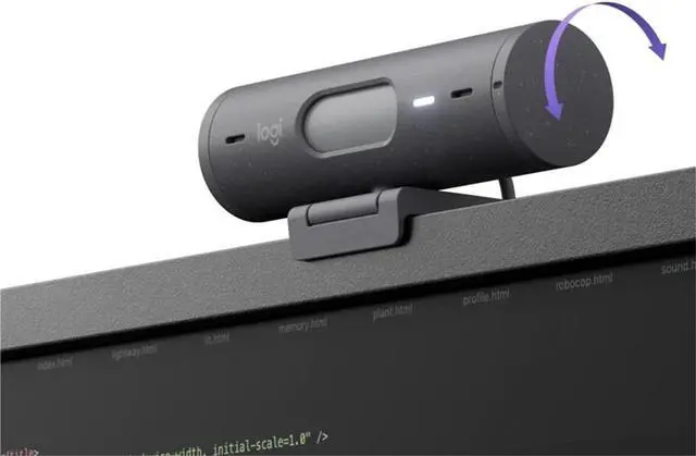 Alt view image 6 of 7 - Logitech BRIO 500 Wired HD Webcam, 60 fps/1080p, Live Streaming, Auto Light Correction, Auto Framing and Show Mode Support, 4MP, USB-C, for laptops, LCDs or monitors, Windows/macOS/ChromeOS,  Black