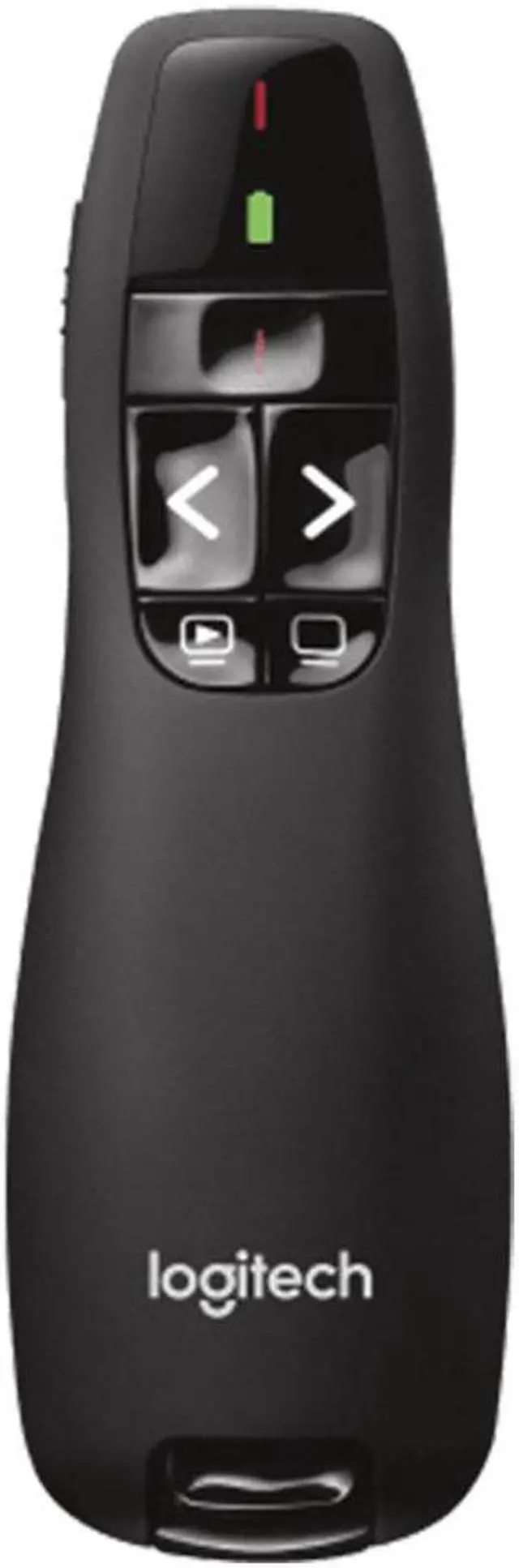 Main image of Logitech R400 Wireless Presenter, For basic slide navigation,  button positioning by touch, 2 Laser, 640 to 660 nm (red), 2.4 GHz wireless, 10 meters , USB, for Windows® 10,11 or higher, black