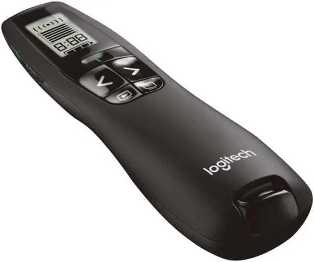Alt view image 3 of 7 - Logitech R800 Laser Wireless Presenter, With LCD display, keep track of time, 2 Laser, 522 to 542 nm (green), 30 meters, for Windows® 10,11 or higher, USB, 2.4 GHz wireless, black
