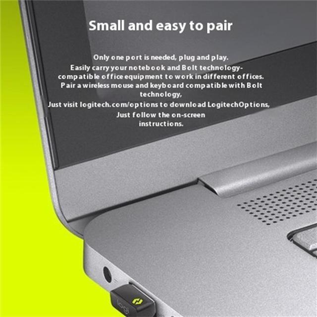 Alt view image 7 of 7 - Logitech LOGI BOLT USB Receiver, Logi Bolt wireless mouse, keyboard, or keypad SET and your computer, for Windows® 10,11 or later, and macOS 10.10 or later,Linux ,ChromeOS,  black