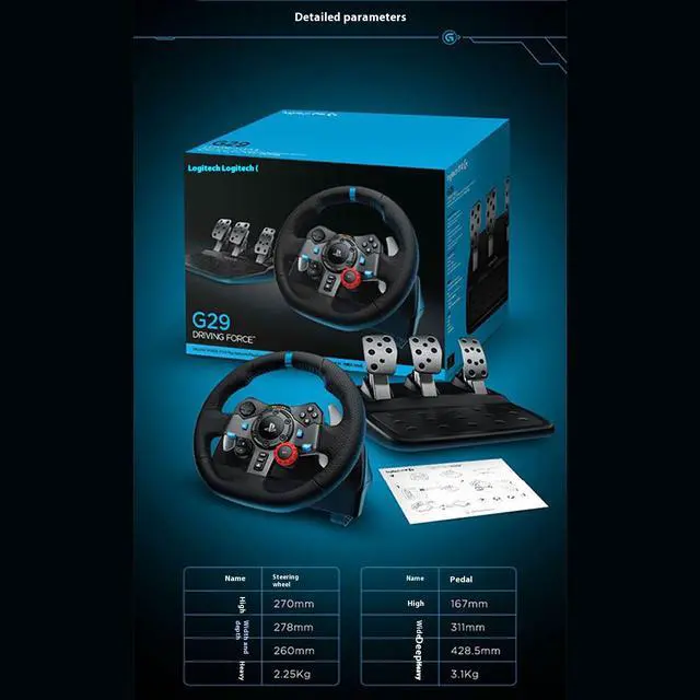 Alt view image 6 of 7 - Logitech G920/G29 Racing Game Steering Wheel, for Xbox, PlayStation and PC, for Windows, USB, PlayStation , with Pedals, Rotation: 900 degrees, realistic driving experience, black