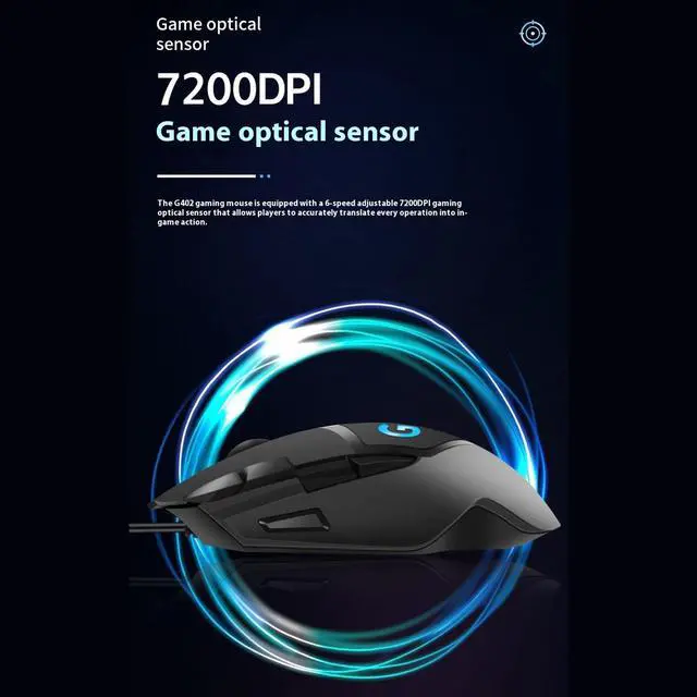 Alt view image 5 of 7 - Logitech (G) G402 Lightweight Wired Gaming Mouse,  Macro Programming ,  Portable Small Hand Applicable , 7200dpi, for Windows® 7 or later/macOS 10.11 or later/ChromeOS,  black