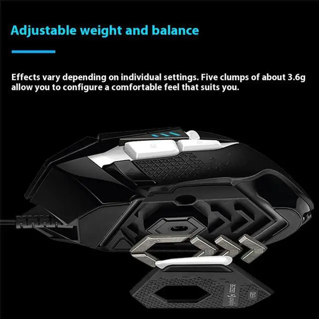 Alt view image 5 of 7 - Logitech (G) G502 SE PANDA Wired Gaming Mouse Advanced Wired Edition New Optical Mechanical Hybrid Micro Motion HERO Engine Gaming Mouse, Black