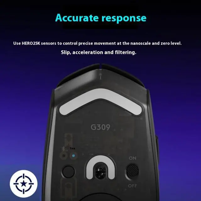 Alt view image 4 of 7 - Logitech G309 Wireless Gaming Mouse, Dual-Mode Connectivity, Lightweight Design, Hybrid Switch, HERO 25K Sensor, 25600dpi, 6 Buttons, for Windows10 or later/macOS10.11 or later/ChromeOS/Linux, Black