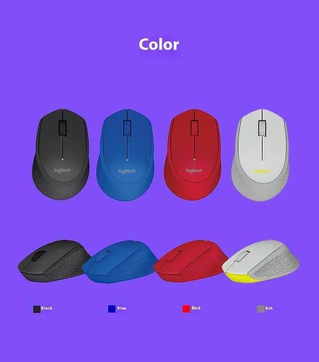 Alt view image 5 of 7 - Logitech M275  Wireless Mouse,  Office home Mouse Symmetric Mouse with Wireless Micro Receiver, 1000dpi, for Windows® 7 or later/macOS 10.11 or later/ChromeOS, Right Handed, blue