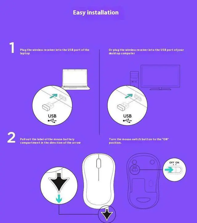 Alt view image 6 of 7 - Logitech M275  Wireless Mouse,  Office home Mouse Symmetric Mouse with Wireless Micro Receiver, 1000dpi, for Windows® 7 or later/macOS 10.11 or later/ChromeOS, Right Handed, blue