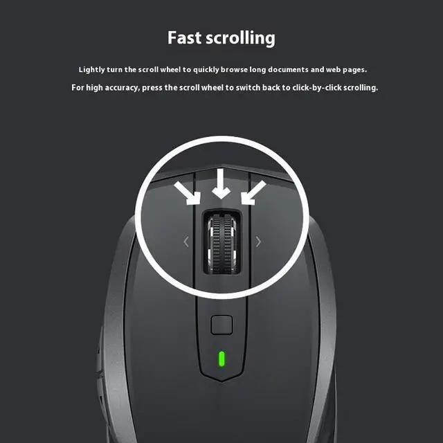 Alt view image 6 of 7 - Logitech M172 Wireless Mouse, Dual Connectivity, Cross-Computer Control,Extreme Scrolling, 4000dpi, 7 Buttons, Fast Charging, For Windows 7/8/10/11, macOS 10 or higher, ChromeOS, Linux, black