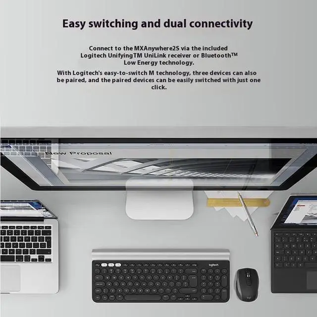 Alt view image 5 of 7 - Logitech M172 Wireless Mouse, Dual Connectivity, Cross-Computer Control,Extreme Scrolling, 4000dpi, 7 Buttons, Fast Charging, For Windows 7/8/10/11, macOS 10 or higher, ChromeOS, Linux, black