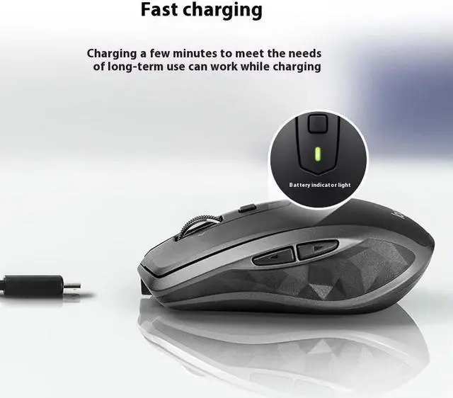 Alt view image 3 of 7 - Logitech M172 Wireless Mouse, Dual Connectivity, Cross-Computer Control,Extreme Scrolling, 4000dpi, 7 Buttons, Fast Charging, For Windows 7/8/10/11, macOS 10 or higher, ChromeOS, Linux, black