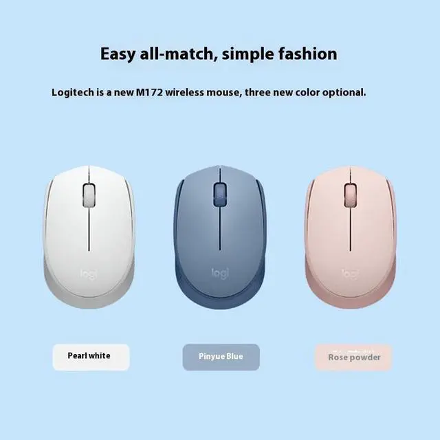 Alt view image 4 of 7 - Logitech M172 Wireless Mouse, Office Home Symmetrical Mouse with Wireless Micro Receiver, Full Size, Clean Design, 1000dpi, 3 Buttons, For Windows 10,11, macOS 10.10 or higher, ChromeOS, Linux, pink