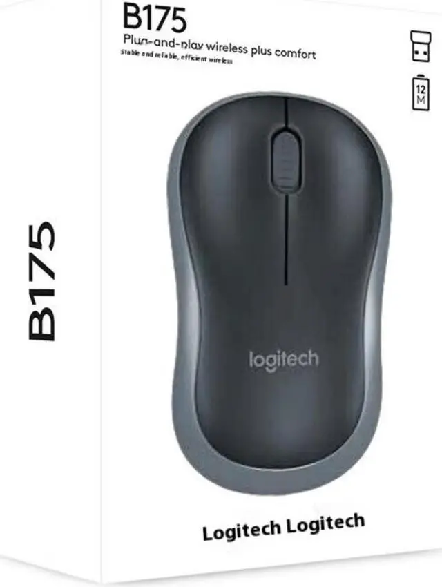 Alt view image 5 of 7 - Logitech B175 Silent Wireless Mouse with Wireless Micro Receiver Symmetrical Mouse for Office Home, 1000dpi, 3 Buttons,For Windows  7/8/10/11, macOS 10 or higher, ChromeOS, Linux, black