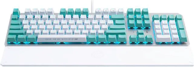 Alt view image 2 of 7 - FANTECH TX104 Wired Keyboard Connection Gaming Mechanical Keyboard, Aluminum Panel, Magnetic Palm Rest, RBG Controls, Mac/Windows 10/11, 104 Keys, USB Extension, Blue Shaft, White Blue