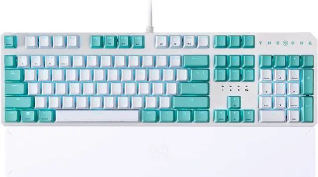 Main image of FANTECH TX104 Wired Keyboard Connection Gaming Mechanical Keyboard, Aluminum Panel, Magnetic Palm Rest, RBG Controls, Mac/Windows 10/11, 104 Keys, USB Extension, Blue Shaft, White Blue
