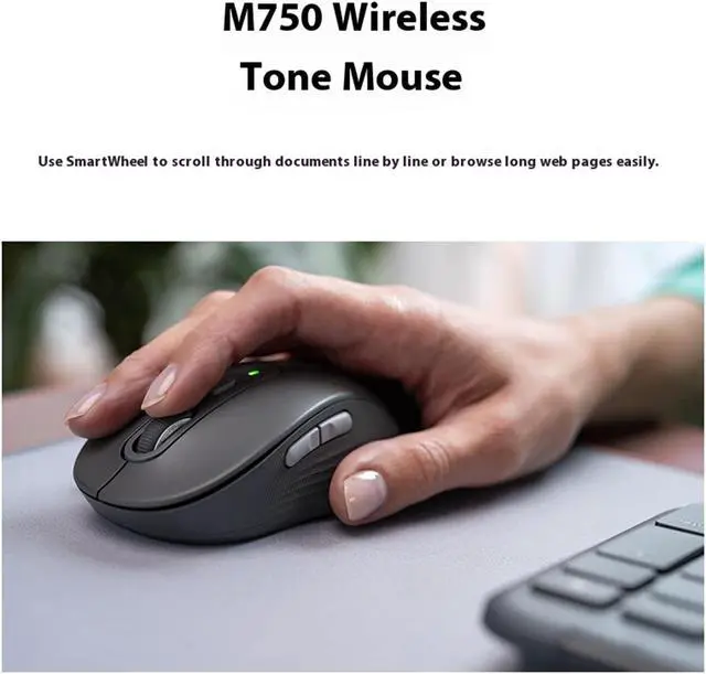 Alt view image 3 of 7 - Logitech Signature Slim K950 Wireless Keyboard, Sleek Design, Switch Typing Between Devices, Quiet Typing, Bluetooth, Multi-OS, Windows, Mac, Chrome - Graphiteblack grey
