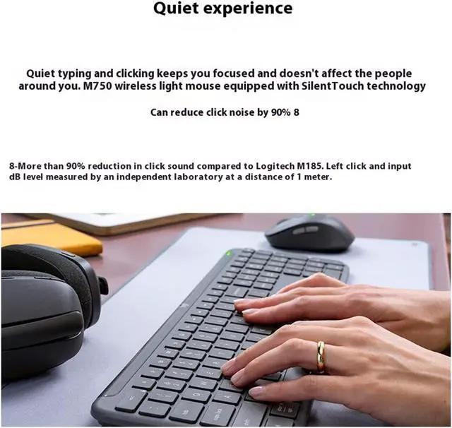 Alt view image 7 of 7 - Logitech Signature Slim K950 Wireless Keyboard, Sleek Design, Switch Typing Between Devices, Quiet Typing, Bluetooth, Multi-OS, Windows, Mac, Chrome - Graphiteblack grey