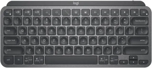 Main image of Logitech MX Keys Mini Minimalist Wireless Illuminated Keyboard, Compact, Bluetooth, Backlit, USB-C, Compatible with Apple macOS, iOS, Windows, Linux, Android, Metal Build - black grey