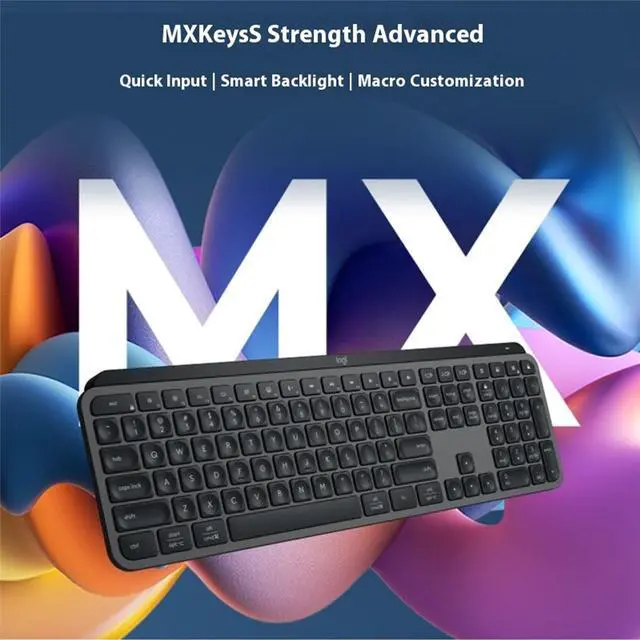 Alt view image 3 of 7 - Logitech MX Keys Mini Minimalist Wireless Illuminated Keyboard, Compact, Bluetooth, Backlit, USB-C, Compatible with Apple macOS, iOS, Windows, Linux, Android, Metal Build - black grey