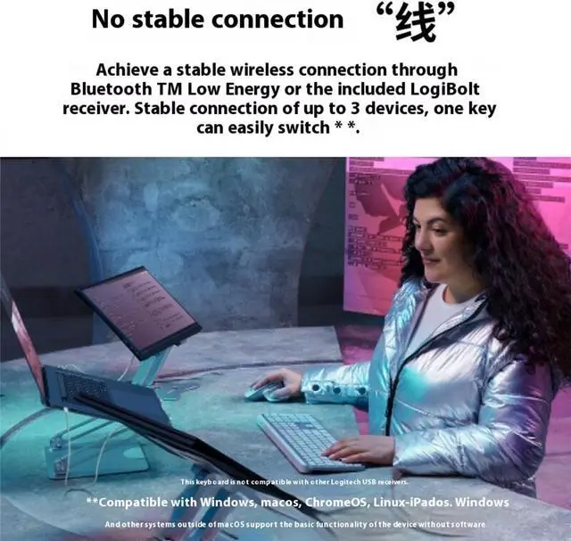 Alt view image 7 of 7 - Logitech MX Keys Mini Minimalist Wireless Illuminated Keyboard, Compact, Bluetooth, Backlit, USB-C, Compatible with Apple macOS, iOS, Windows, Linux, Android, Metal Build - Pink