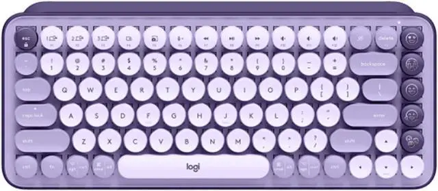 Alt view image 3 of 7 - Logitech POP Keys Mechanical Wireless Keyboard with Customizable Emoji , Durable Compact Design, Bluetooth or USB Connectivity, Multi-Device, OS Compatible - purple