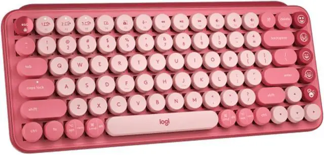 Main image of Logitech POP Keys Mechanical Wireless Keyboard with Customizable Emoji , Durable Compact Design, Bluetooth or USB Connectivity, Multi-Device, OS Compatible - pink