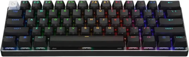 Alt view image 2 of 7 - Logitech G PRO X 60 Lightspeed Wireless Gaming Keyboard, Ultra Compact TKL 60% Mechanical Keyboard for Windows PC, LIGHTSYNC RGB, Dual-Shot PBT Keycaps, GX Optical Tactile Switches - Black