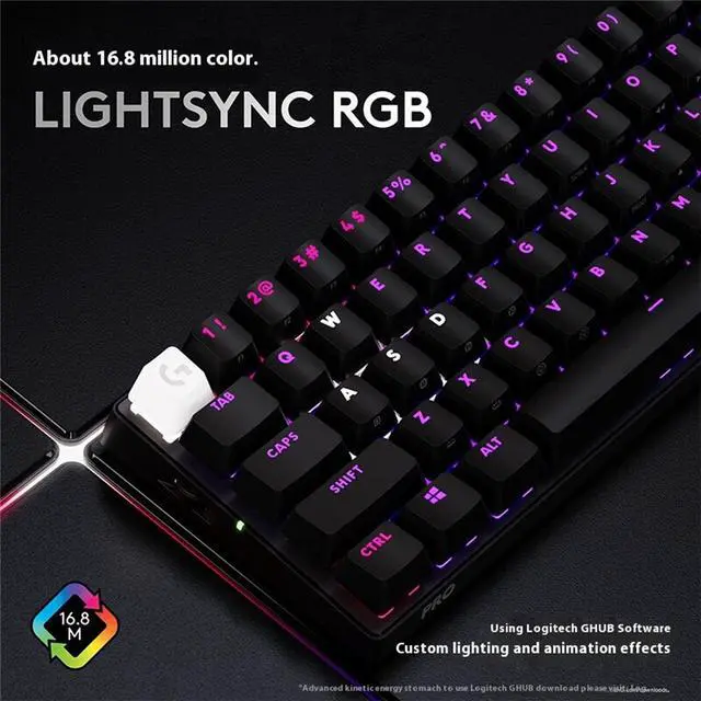 Alt view image 3 of 7 - Logitech G PRO X 60 Lightspeed Wireless Gaming Keyboard, Ultra Compact TKL 60% Mechanical Keyboard for Windows PC, LIGHTSYNC RGB, Dual-Shot PBT Keycaps, GX Optical Tactile Switches - Black