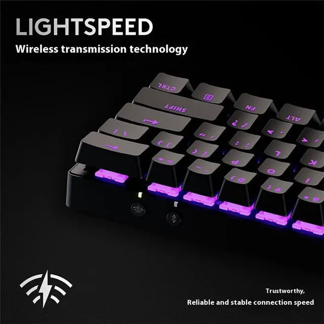 Alt view image 6 of 7 - Logitech G PRO X 60 Lightspeed Wireless Gaming Keyboard, Ultra Compact TKL 60% Mechanical Keyboard for Windows PC, LIGHTSYNC RGB, Dual-Shot PBT Keycaps, GX Optical Tactile Switches - Black