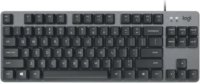 Alt view image 2 of 7 - Logitech K835 TKL MECHANICAL Wired Mechanical Gaming Keyboard, Curved Keycaps, 84-Key Compact Design, Aluminum, 12 Dual Function FN Pushbuttons, PC/Mac Compatible - Black - Blue Shaft