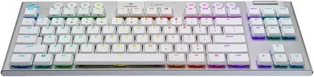 Alt view image 2 of 7 - Logitech G913 TKL LIGHTSPEED Wireless RGB Mechanical Keyboard, Dedicated Media Keys, 87 Keys, Aluminum Faceplate, Low Profile Switches, RGB Light Sync, Wireless and Bluetooth - Haptic - White