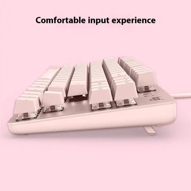 Alt view image 4 of 7 - Logitech K835 TKL MECHANICAL Wired Mechanical Gaming Keyboard, Curved Keycaps, 84-Key Compact Design, Aluminum, 12 Dual Function FN Pushbuttons, PC/Mac Compatible - Pink - Red Shaft