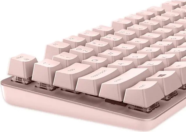 Alt view image 2 of 7 - Logitech K835 TKL MECHANICAL Wired Mechanical Gaming Keyboard, Curved Keycaps, 84-Key Compact Design, Aluminum, 12 Dual Function FN Pushbuttons, PC/Mac Compatible - Pink - Red Shaft