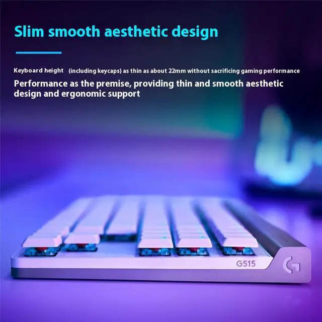 Alt view image 3 of 7 - Logitech G515 Lightspeed TKL Low Profile Wireless Gaming Keyboard, LIGHTSYNC RGB, Thin Tenkeyless Design, Double-Shot PBT Keycaps, Tactile (Brown) Mechanical Switches - Black