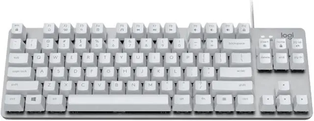 Alt view image 2 of 7 - Logitech K835 TKL MECHANICAL Wired Mechanical Gaming Keyboard, Curved Keycaps, 84-Key Compact Design, Aluminum, 12 Dual Function FN Pushbuttons, PC/Mac Compatible - White - Blue Shaft