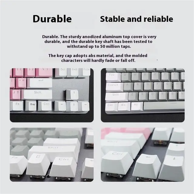 Alt view image 6 of 7 - Logitech K835 TKL MECHANICAL Wired Mechanical Gaming Keyboard, Curved Keycaps, 84-Key Compact Design, Aluminum, 12 Dual Function FN Pushbuttons, PC/Mac Compatible - White - Blue Shaft